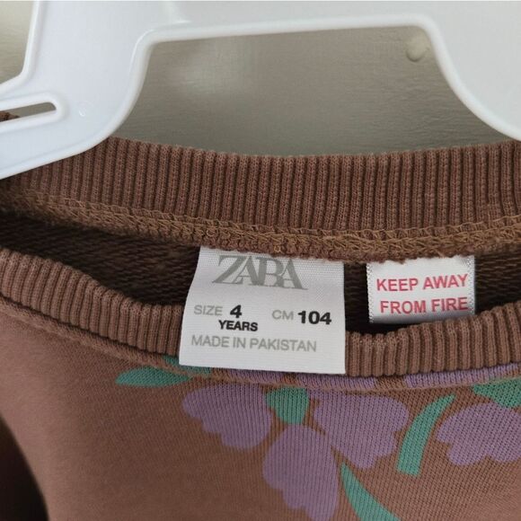 2/$20 Zara Brown and Purple Crew Neck Sweater Size 4 - Picture 3 of 4